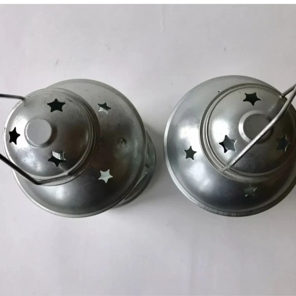 NEW Ikea set of 2 Silver Star Lantern Tea Light Holders